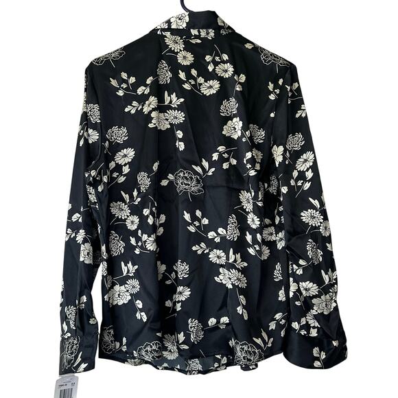 Vintage Notations button up satin floral shirt dark academia fairy whimsigoth M - Picture 2 of 16